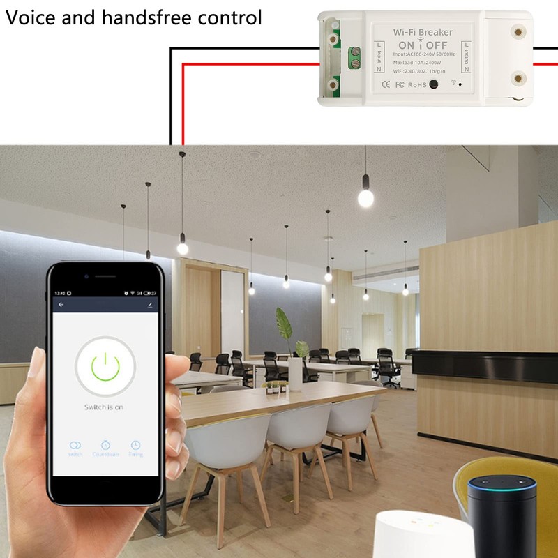 Interruptor Inteligente WiFi AC100-240V Interruptor de Control de Voz Manos