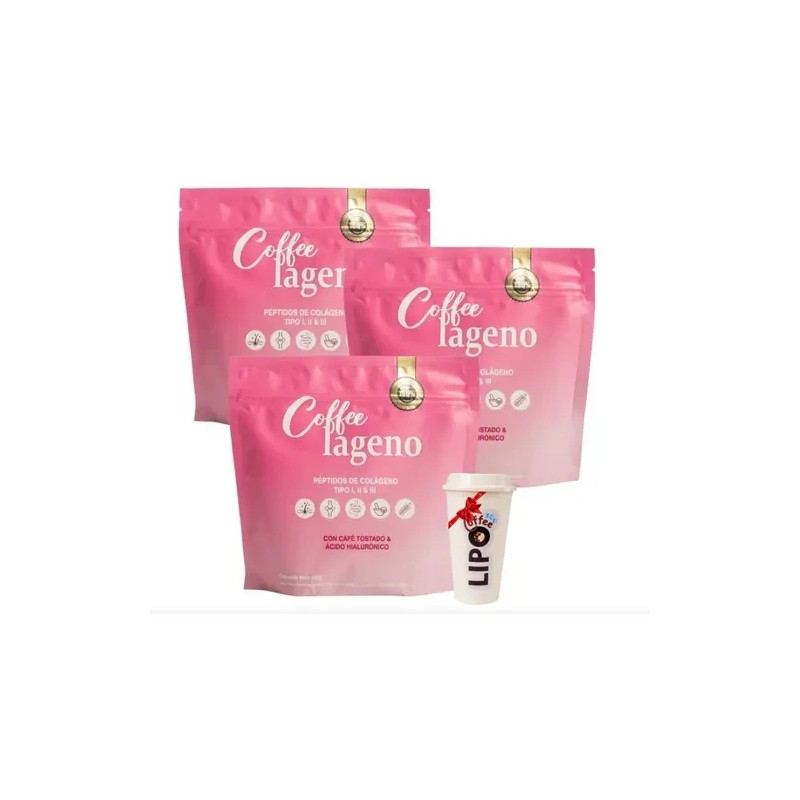 Colageno Hidrolizado Coffelageno Natural Works 3 Pzs 250 G Café