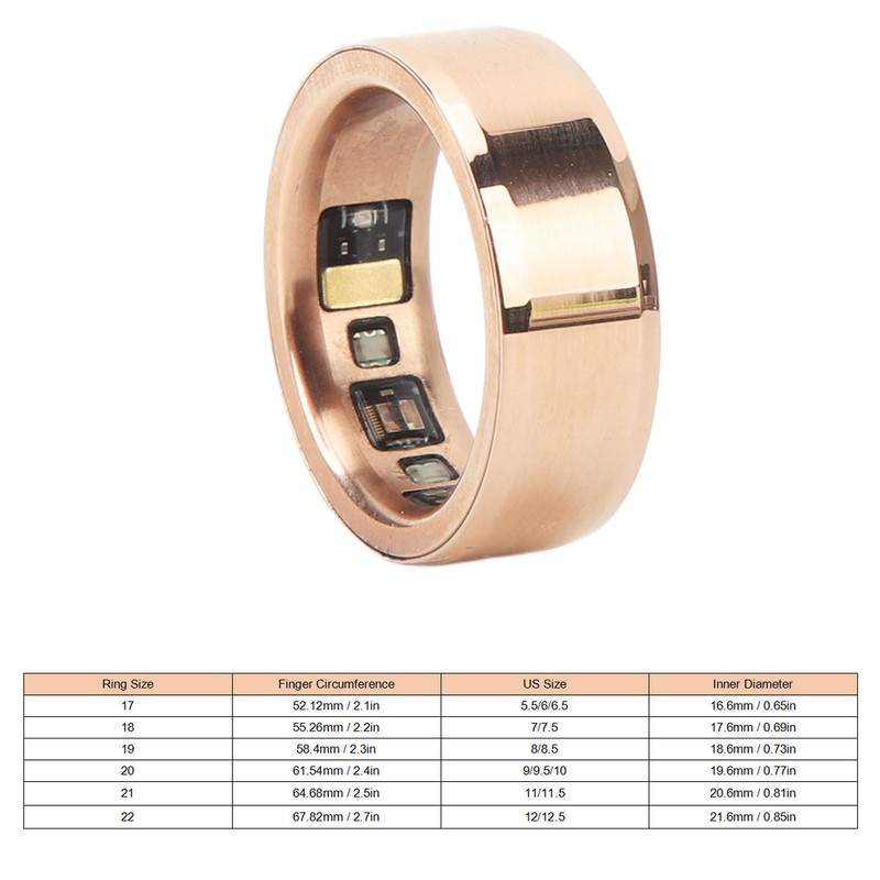 Smart Ring Pink Gold Sleep Monitor Health Tracker Waterproof Aluminum