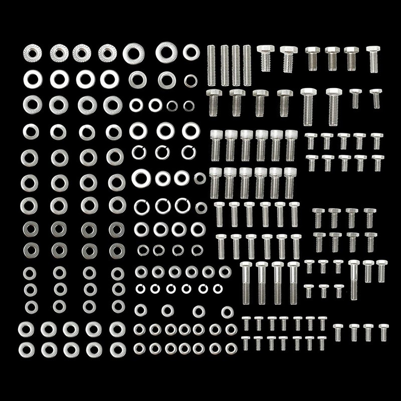 Stainless Steel Small Block Engine Hex Bolt Kit Compatible with