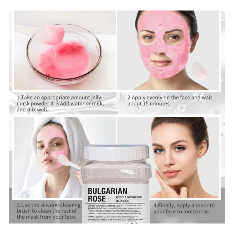 Máscara Gelatina Arbutina Rosa Polvo Mascarillas