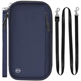 Pablito Passport Case, Neck Hanging, Shoulder Strap, Hand Held, 3-Way, Skimming Protection, Large Capacity, Security Pouch, Unisex, Travel Wallet, Multi-Functional, Bag, Ticket Holder, Travel, Study
