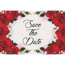 Red Roses Wedding Save The Date Postcards - 6in. X 4in. (25)
