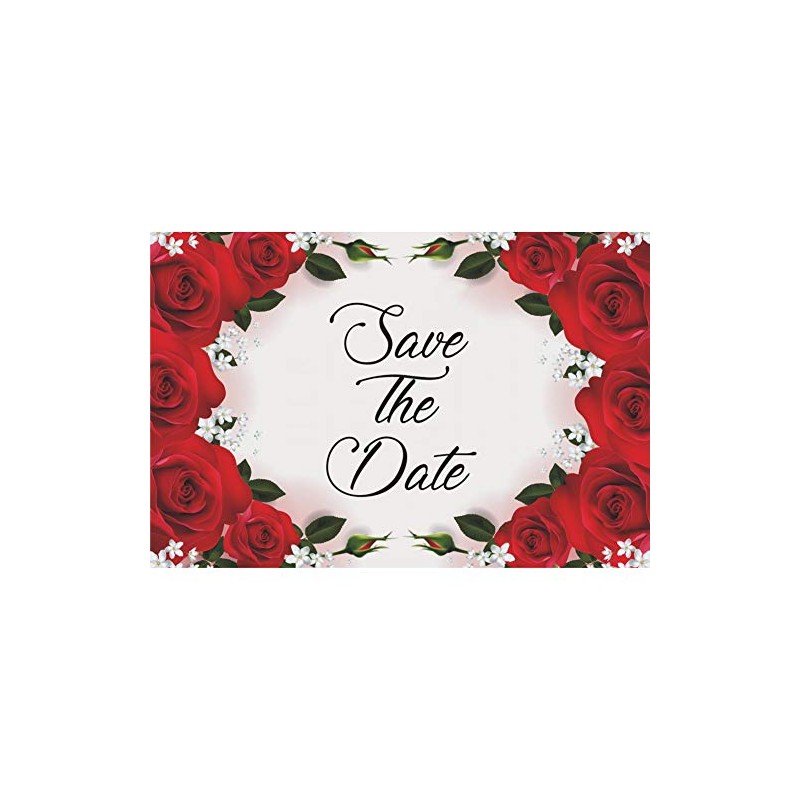 Red Roses Wedding Save The Date Postcards - 6in. X