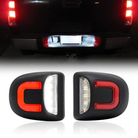 R&F Auto Red U-shaped LED License Plate Lights Compatible with Silverado & Sierra 1500 2500 3500 HD/Avalanche/Tahoe/Suburban/Traverse/Yukon/Yukon XL/Escalade & ESV/EXT Pickup Tag Lamp