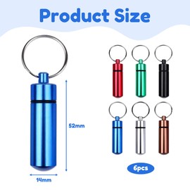 Pack of 7 Small Pill Box for On the Go Pill Box Key Ring Portable Pill Box Small Mini Pill Box Creative Pill Box Small Pill Box for On the Go Metal Capsule Aluminium Pill Box