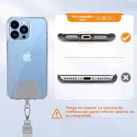 CACOE - Cordón para teléfono, negro y gris, paquete de 2 | 2 Adjustable Neck Strap,2 Patches,Multifuctional Universal Crossbody Cell Phone Lanyards Co