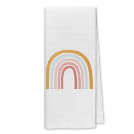 Dibor Boho Rainbow Colorful Kitchen Towels Dish Towels Dishcloth,Boho Nature Landscape Decorative Absorbent Drying Cloth Hand Towels Tea Towels for Bathroom Kitchen,Boho Lovers Girls Women Gifts(319)
