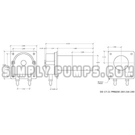 Perimax Peristaltic Planetary Brushless Norprene® Industrial Pump 12V 300 ml/min PMB200N