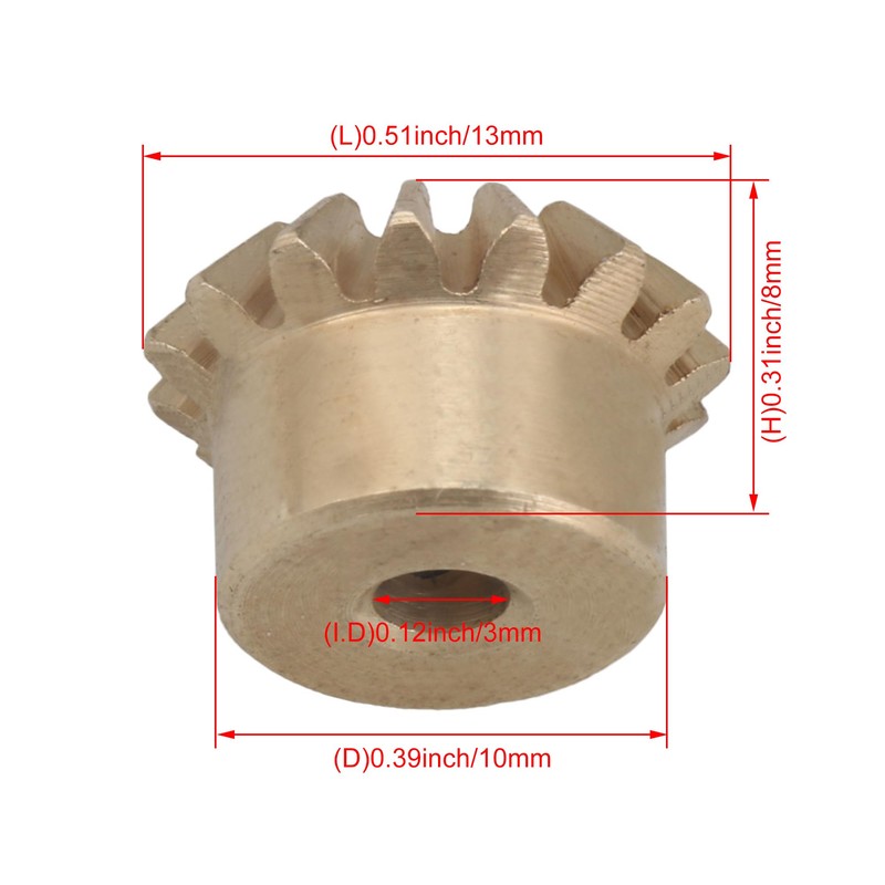 CNBTR 4Pcs Tapered Bevel Gear for Automotive Application 3mm Inner