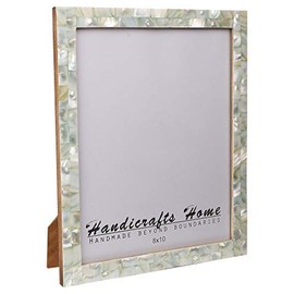 Picture Frames Chic Photo Frame Mother of Pearl Handmade Vintage 8x10 Green