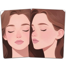 DELORIGIN 2pcs Face Painting Practice Board A4 Size Reusable Makeup Painting Practice Boards Template Stage Makeup Exercise Tool Facial Face Paint Supplies for Makeup Beginner(Brown Hair Woman)