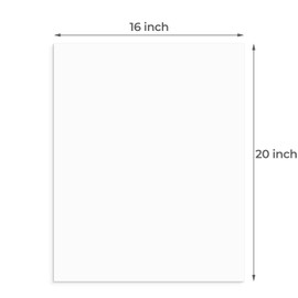 Frametory, Pack of 12 16x20 Uncut Matt Boards, White Backing Mat Boards for Frames, Pictures, Prints, Crafts
