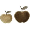 Apple Mango Wood & Aluminium, Set of 2, Decorative Fruit