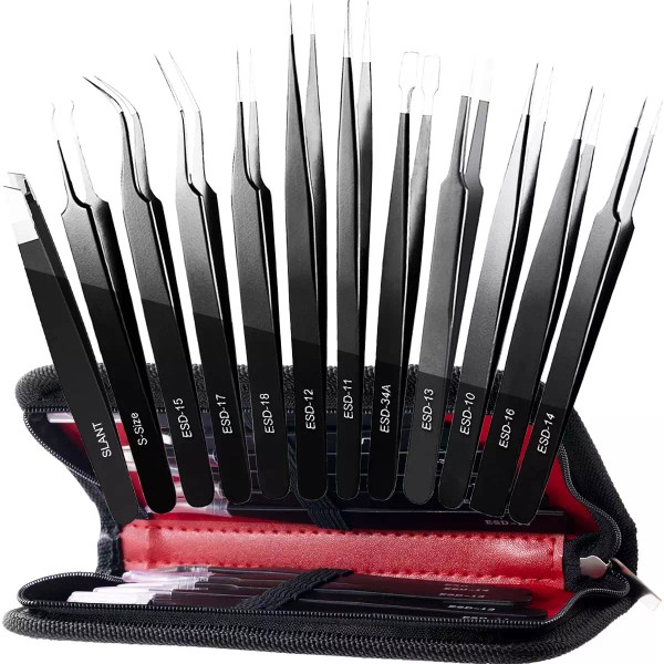 Antonki Tweezers Precision Tweezers Set Craft Tweezer Kit Soldering Tweezers