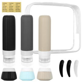AiQInu 11 Pezzi Flaconi da Viaggio in Silicon, Contenitori Da Viaggio Per Liquidi, Ricaricabili Bottiglie Da Viaggio In Silicon, Per Lozione Shampoo Balsamo, Nessun BPA