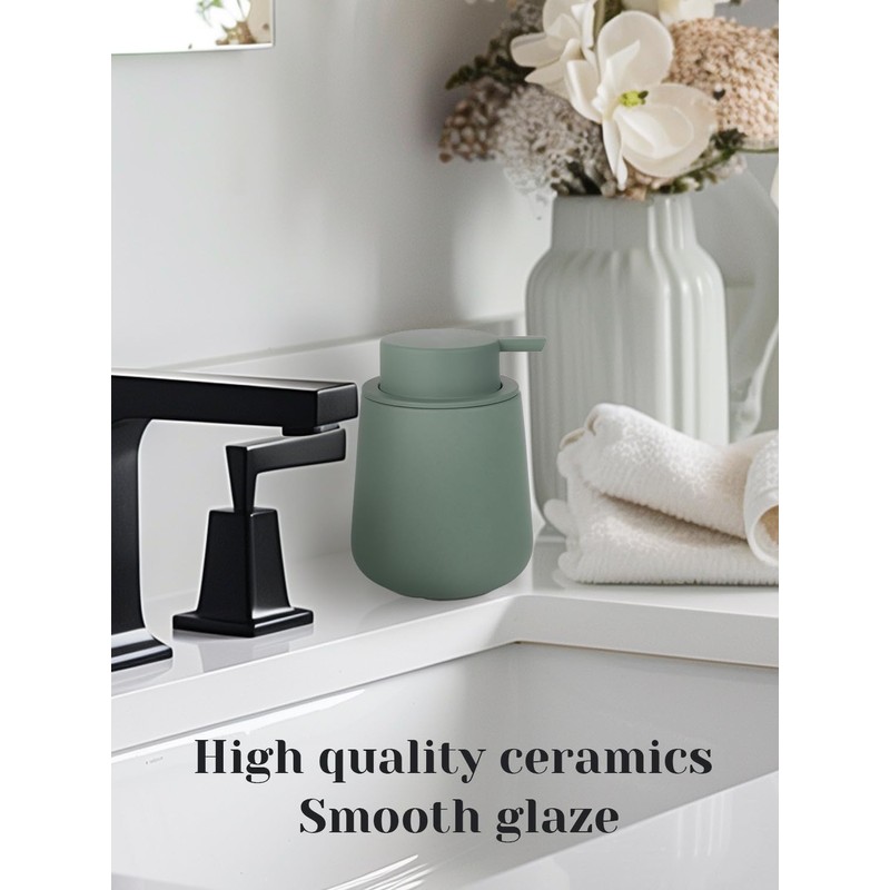 INGOFIN Ceramic Lotion Dispenser - 12oz Refillable Hand Soap Dispenser