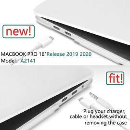 DONGKE Compatible with Older MacBook Pro 16 inch Case 2020 2019 A2141, Matte Plastic Hard Shell Case & Keyboard Cover for MacBook Pro 16 inch with Retina & Touch Bar Fits Touch ID, Clear