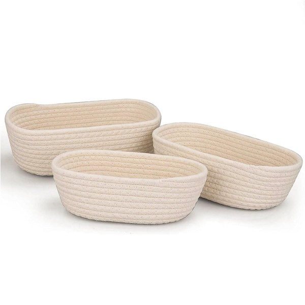Vivi Bakie Storage Basket, Set of 3, Cotton Rope, Stacking,