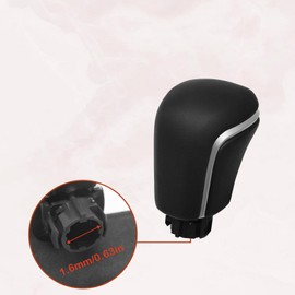 nuoozy Gear Shift Knob Compatible with Toyota Camry 2018-2024 Corolla 2018-2023 Avalon 2019-2023 CHR 2022-2023 Shifter Knob Handle Black Leather Silver