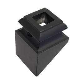 Baluster Pitch Angled Slant Shoe with Set Screw - for Use with 1/2" Square Iron Balusters - Set of 10 (Satin Black) - DH-31
