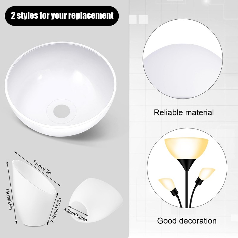 Hortsun Replacement Lamp Shade 4 Pcs White Replacement Plastic Lampshade