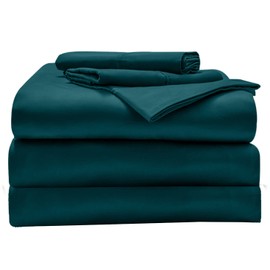 Mr Pandaa Split King Sheet Set for Adjustable Bed - 1000-Thread-Count 100% Egyptian Cotton 18 inch Deep Pockets 1000-TC 5PC Bedsheet - Teal Blue