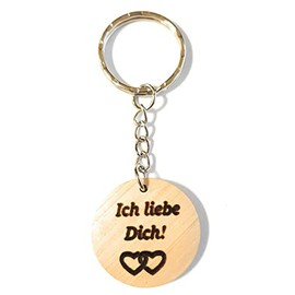 Dreamlife Key Ring Heart I Love You Wooden Gifts Valentine's Day Birthday, wood