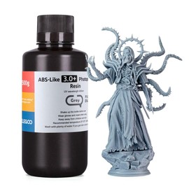 ELEGOO ABS-Like Resin 3.0+, Upgraded 3D Printer Photopolymer Resin, Higher Heat-Resistance Fast Curing High Precision Non-Brittle, Grey 500g