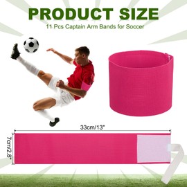 PATIKIL Fußball Kapitänsbinde, 11 Stück Kapitänsarmbänder für Fußball Elastische Kapitänsbinde Sport Kapitänsarmbänder für Jugendliche Erwachsene Fußballteamtraining Rosarot