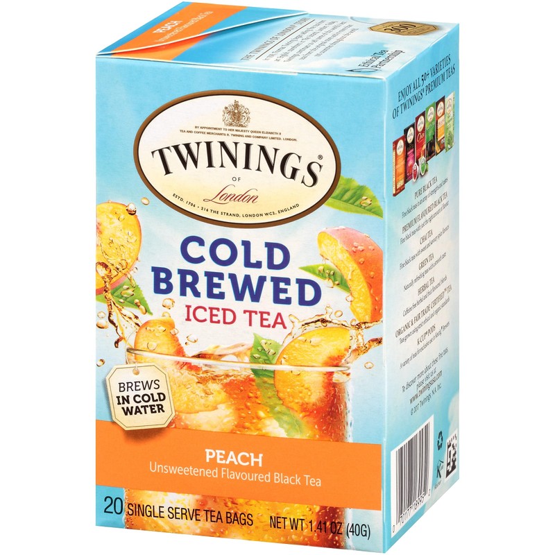 Twinings Cold Brewed Iced Tea Bags, Peach - Ready in