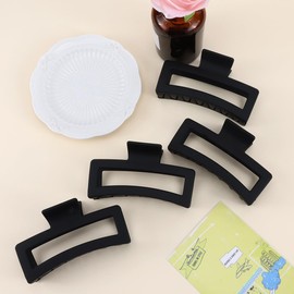 Hair Clips for Women Large & Medium Size Laurel Big Claw Clip for Girls Thick & Thin Hair Accessories for Women Girls Black, 4 Pack