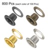 HARFINGTON 400Pcs Super Tiny Grommets Kit Metal Eyelets 3mm/ 1/8"