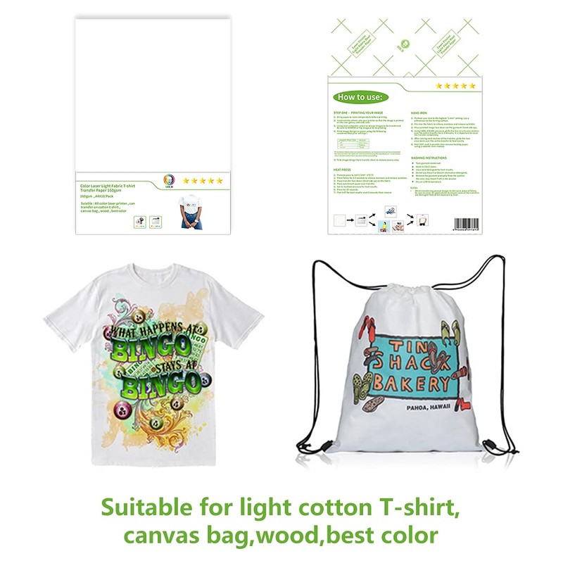 MR.R Laser Printable Heat Transfer Paper for Light Cotton T-Shirt