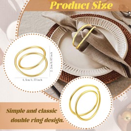 8PCS Gold Napkin Ring, Spiral Napkin Ring Buckle Birthday Party, Napkin Holder Wedding Thanksgiving Christmas Banquet Buffet Table