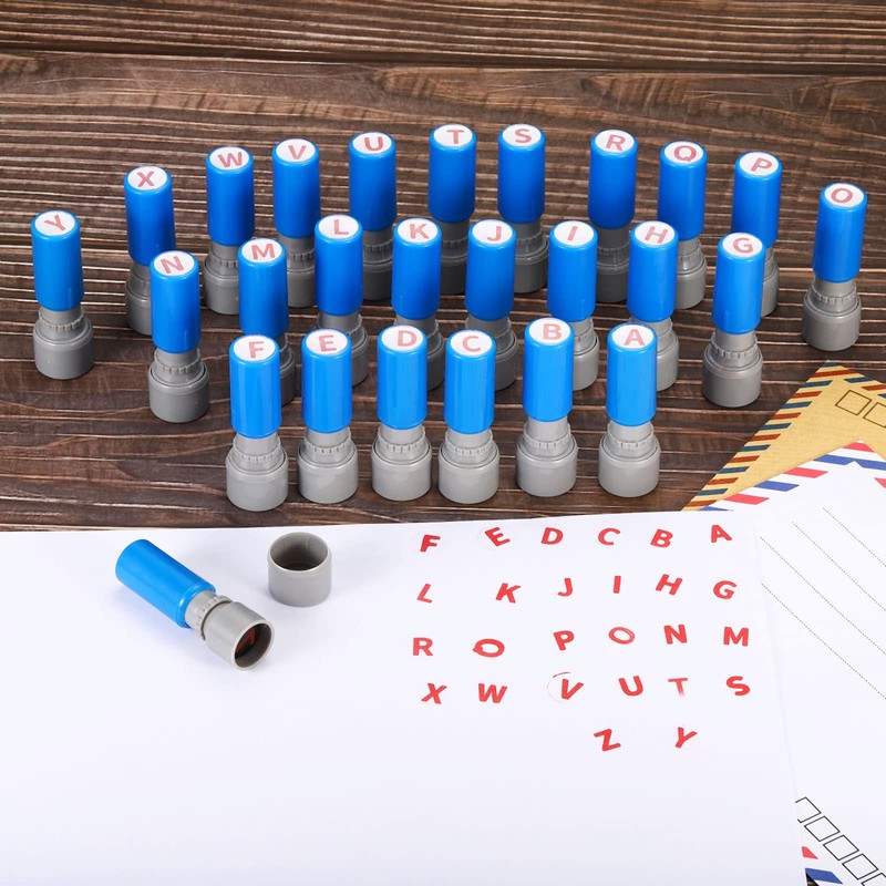 PATIKIL Font Marks Self-Inking Sign E Plastic Small Letters Stamps