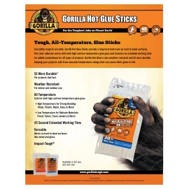 Gorilla Mini Hot Glue Sticks 3 Pack High Strength Durable for All Temp Projects