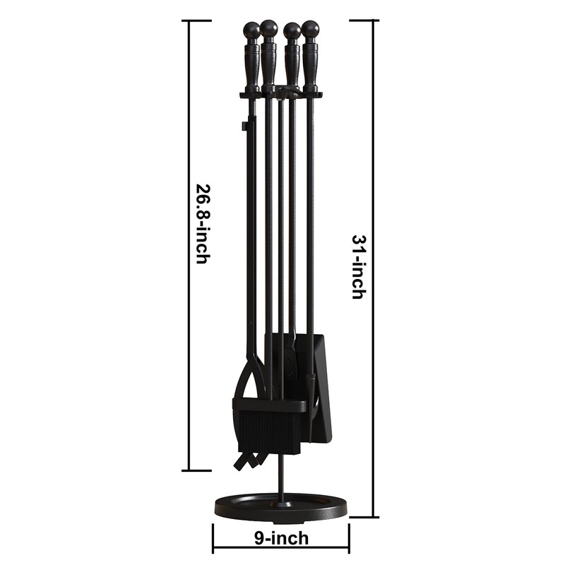Fire Beauty Fireplace Tools Set 5 Pieces Wrought Iron Fire