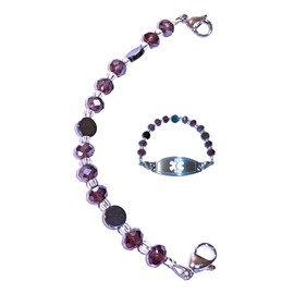 Pulsera de repuesto intercambiable con cuentas huecas ocultas para mujer, identificación, identificación, etiqueta de información vital