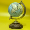 EXERZ 10cm Small Antique Globe with Wooden Base Handmade Decorative