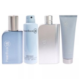 "Perry Ellis 18 for Men - 4 Pc Gift Set 3.4oz EDT Spray, 7.5ml EDT Spray & More"