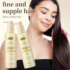 10-in-1 Leave-In Hair Conditioner for Curly Hair Deep Conditioning Moisturizing Smoothing Frizz Control Hair Care Treatment for Dry Damaged Hair