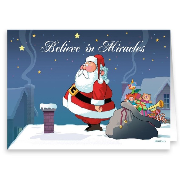 Do You Believe in Miracles- Funny Christmas Card 18 Cards & Envelopes