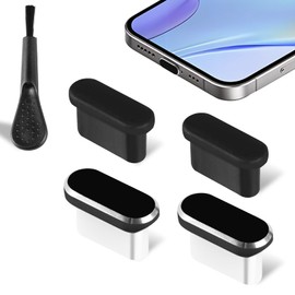 USB C Dust Plug, AILOVETECK 4PCS Type C Plug Covers Charging Port Protector Cap with Cleaning Brush for All USB C Devices