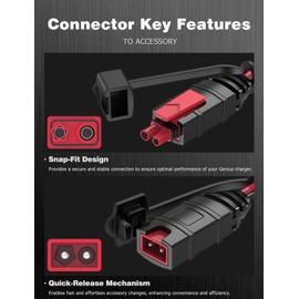6-Foot Extension Cable Compatible with NOCO GC004 X-Connect, Battery Charger Adapter for Accessory Genius Smart Battery, 16AWG
