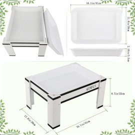 Qinfly Large Chicken Feeder Starter Kit with Removable Plastic Tray,Chicken Picnic Table Feeders No Waste,Coop Accessories for Real Chickens Supplies