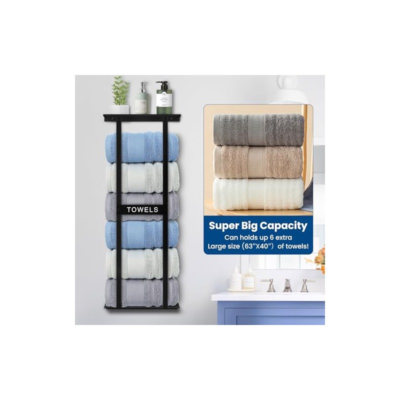 Bathroom Towel Storage Rack, Wall Mounted Bathroom Towel Rack, 30