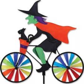 Premier Kites 20" Witch on a Bike Spinner,  Whirligig, Yard Stake, Garden Decor