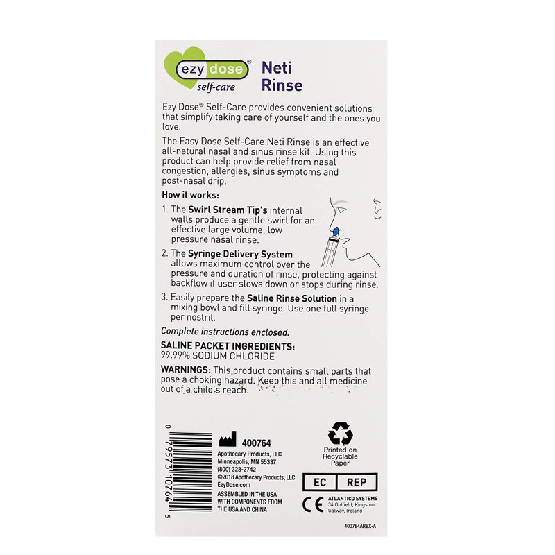 EZY DOSE Sinus and Allergy Relief Syringe, Nose Rinse Kit