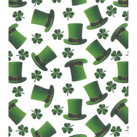 St Patricks Day Shamrock -Digital Printed Premium Cotton Fabric 57’ Wide. 100% Cotton. Ideal for Crafts, Patchwork, and Dressmaking (Leprechaun Hats, 1 Metre)